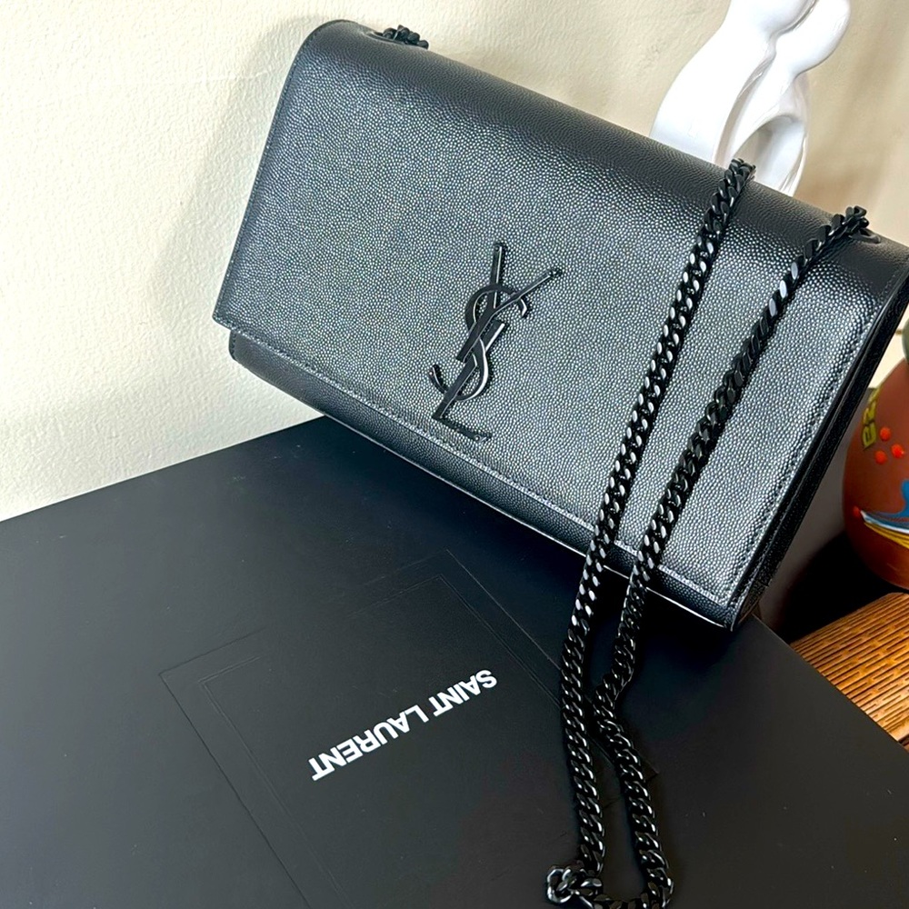 New Yves Saint Laurent black shoulder bag / 100% Original